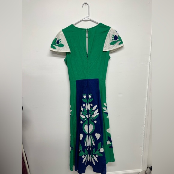 Farm Rio Soft Garden Patchwork Linen-Blend Midi Dress NWT - Picture 13 of 14